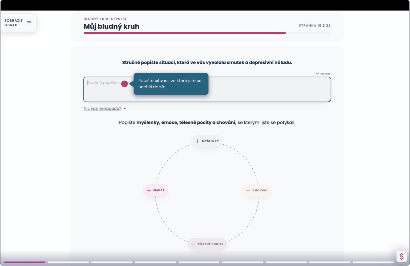 Ukázka cvičení v platformě